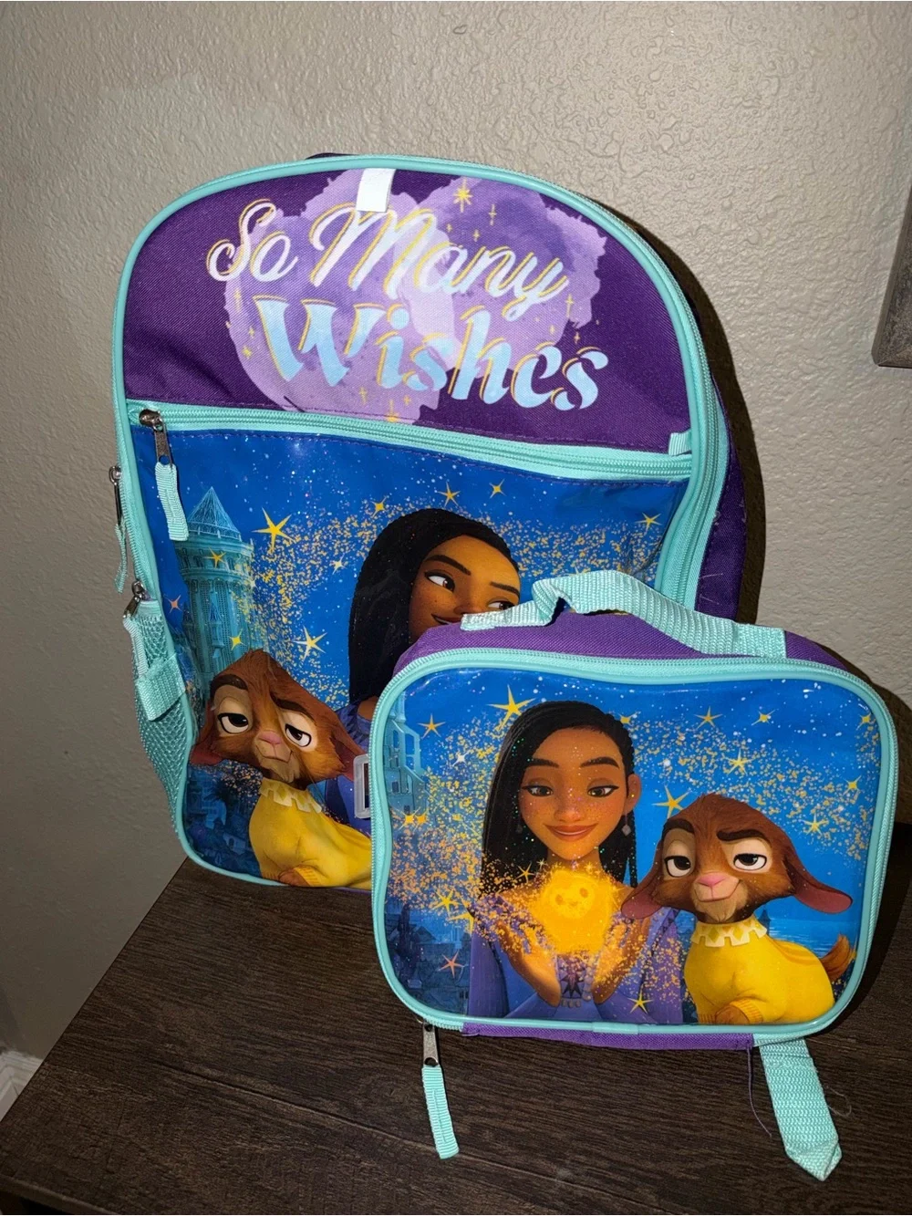 Disney Wish Backpack Lunch Box Pencil Pouch 3-Piece Set Asha Star Goat.